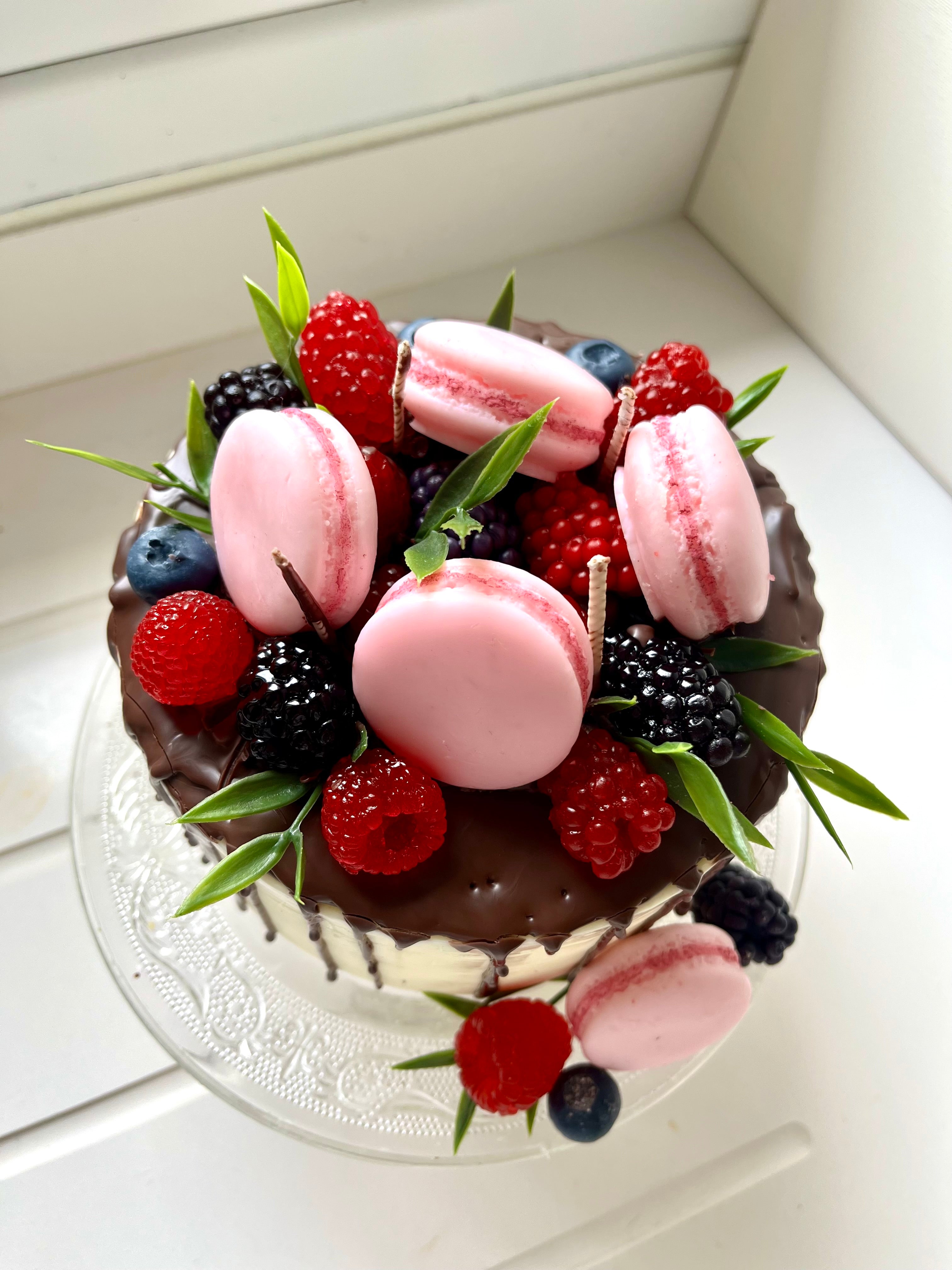 Vela  bolo “Pink Macarons”