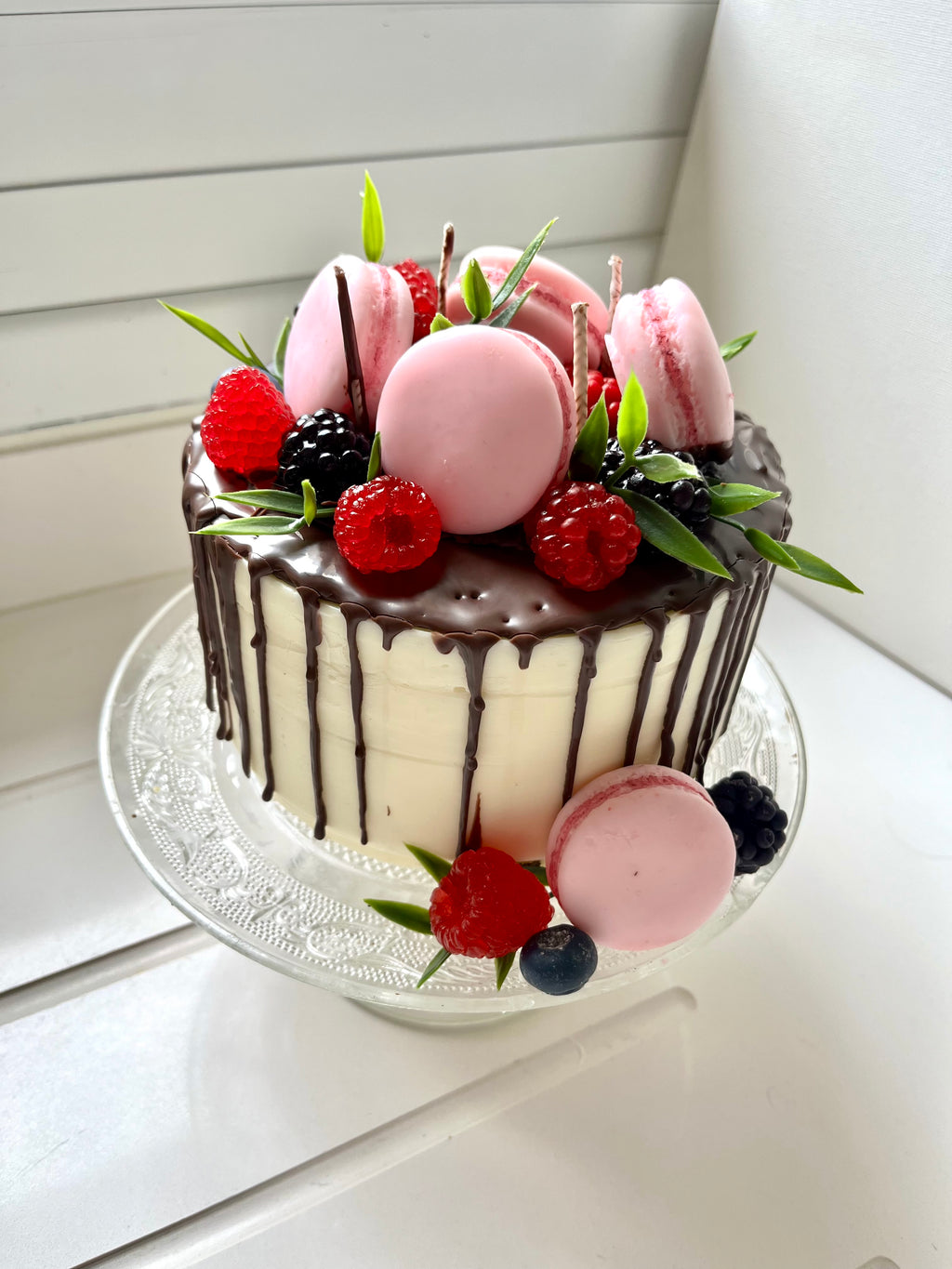 Vela  bolo “Pink Macarons”