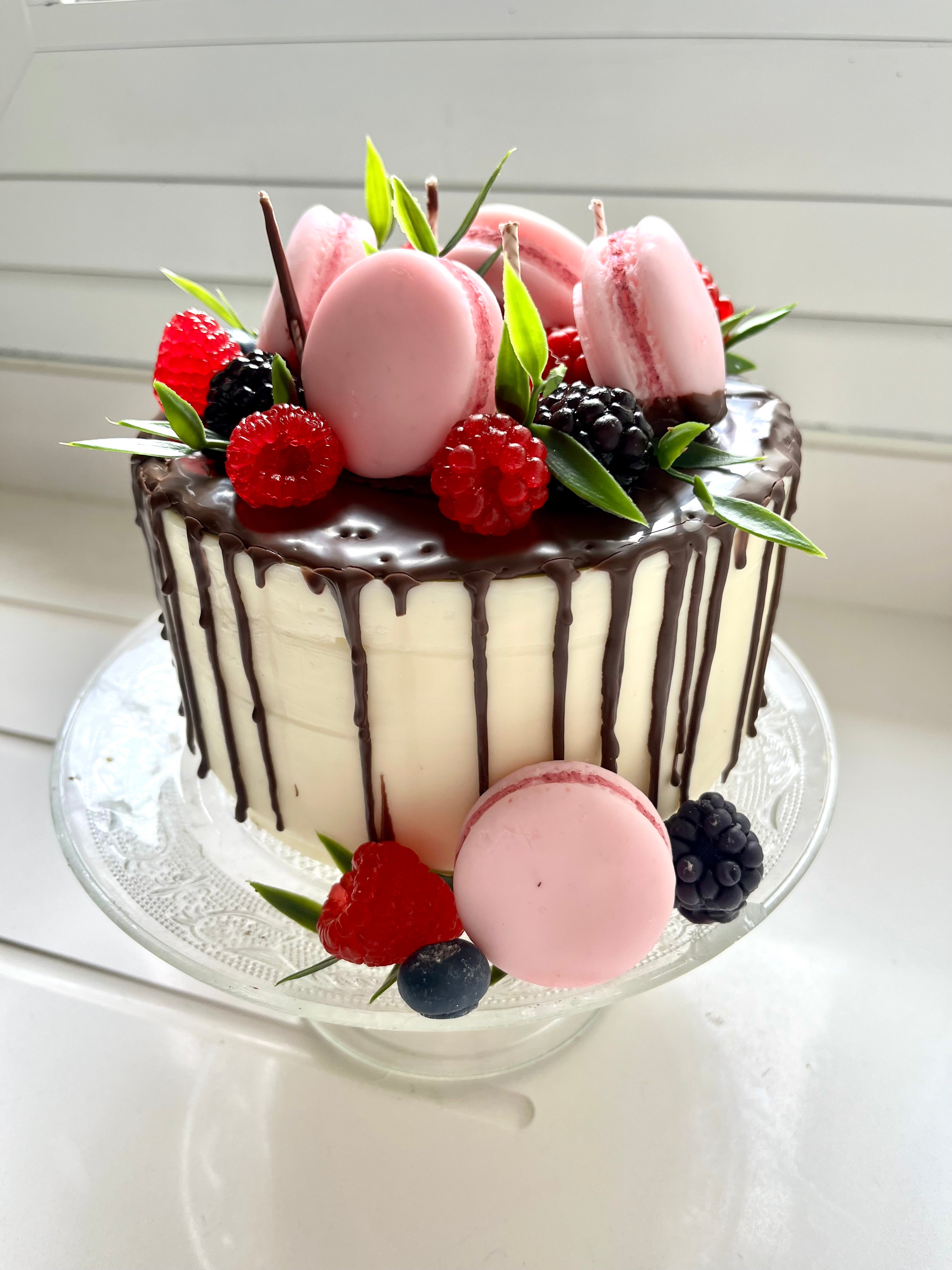 Vela  bolo “Pink Macarons”