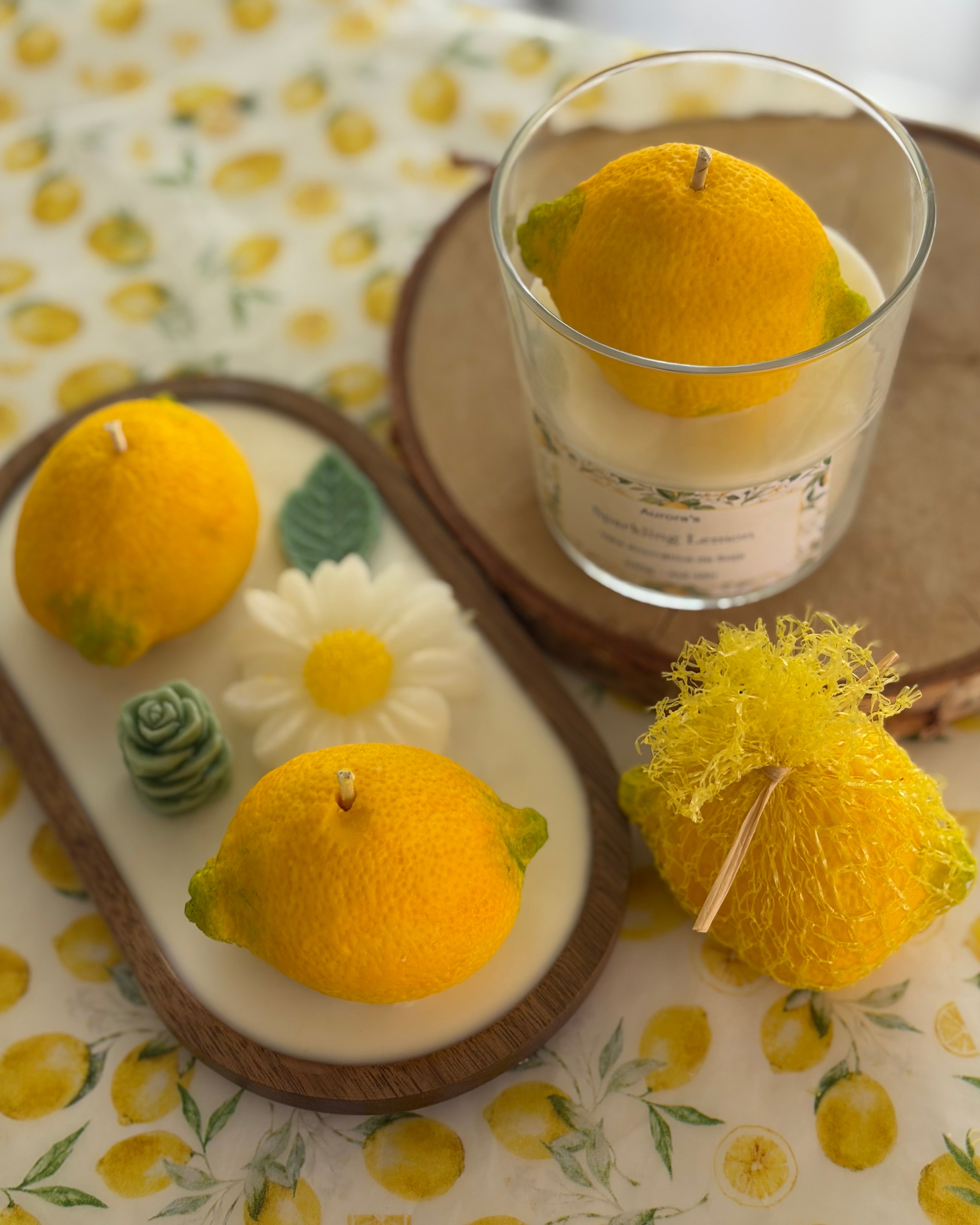 Arranjo Velas “Sparkling Lemon”